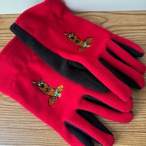 1998 Scooby-Doo Vintage Hanna-Barbera Fleece Red & Black Mitten Gloves